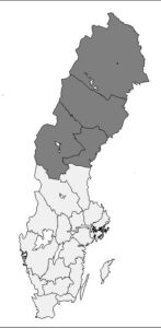 Bild, karta som markerar Norra sjukvårdsregionen